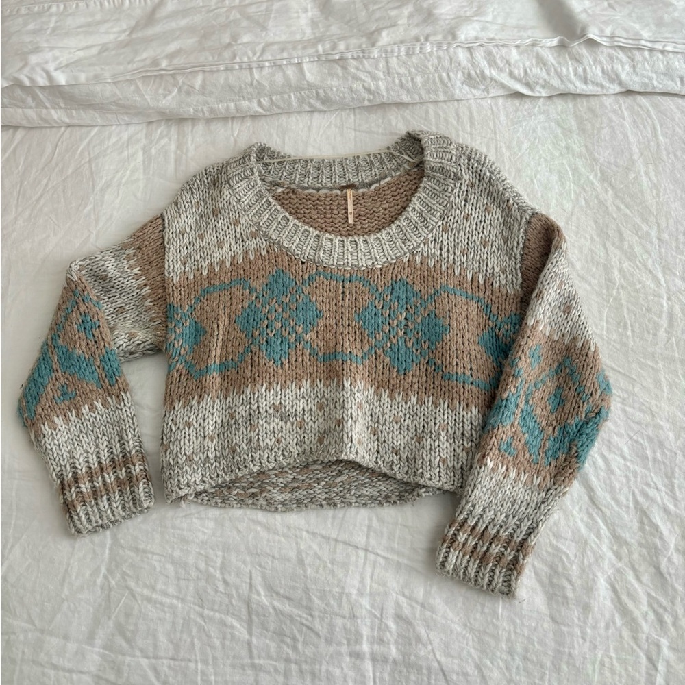 Free People Oversized Cropped Sweater